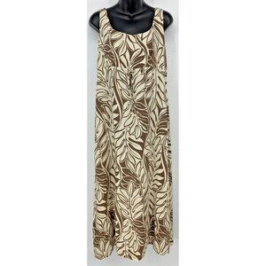 Strawberry Guava Dress Size Medium M Brown Tan Sleeveless Empire Waist Women New